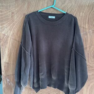 TALULAH Crewneck Sweater in Rich Brown